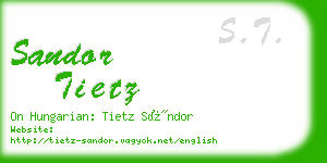 sandor tietz business card